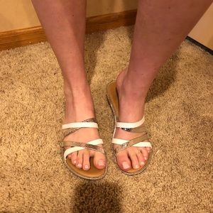 White and silver sandal 💛